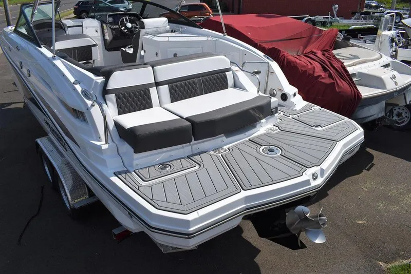 Slide: The Image of 2024 Monterey M6 boat with spacious seating and modern design. - 6