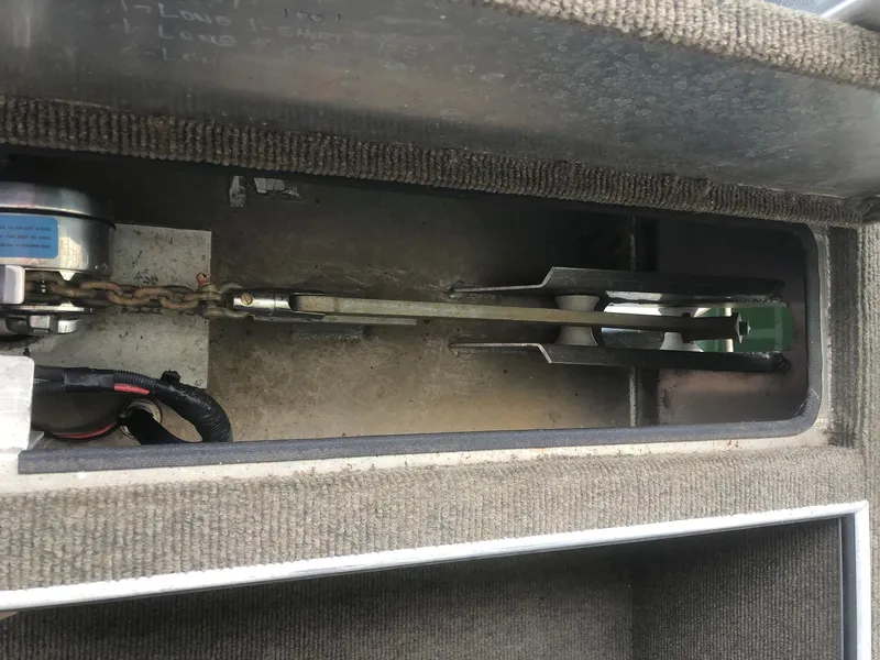 Slide: The Image of Interior mechanism of a 2016 Thoroughbred 67x17 boat. - 17