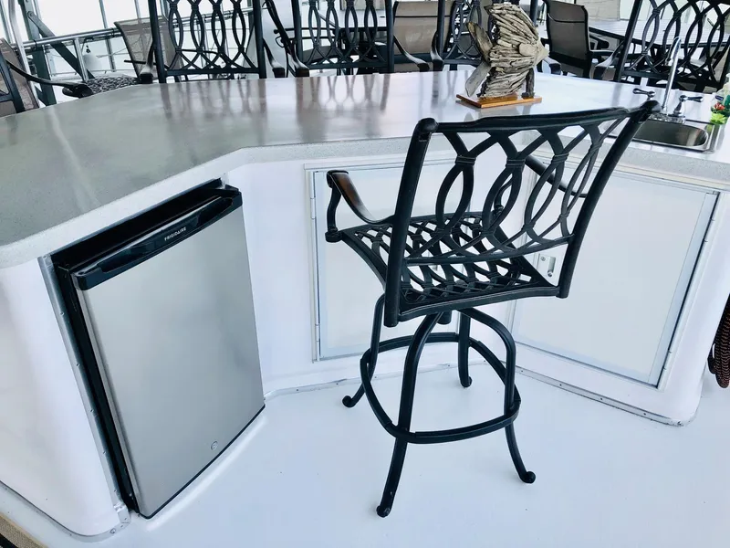 Slide: The Image of Modern kitchen bar area with black metal bar stool and mini fridge, Thoroughbred 67x17, 2016 model. - 31