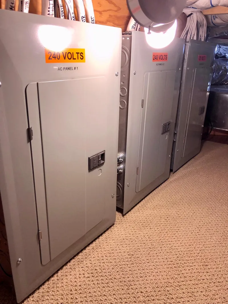 Slide: The Image of Three Thoroughbred 67x17 electrical panels, 240 volts, installed in 2016. - 47
