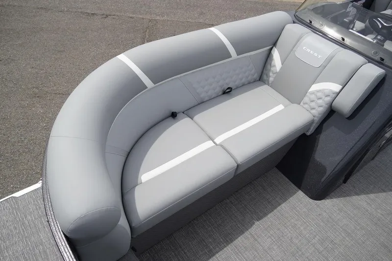 Slide: The Image of 2024 Crest Classic DLX 220 SLRC boat with luxurious gray seating - 5