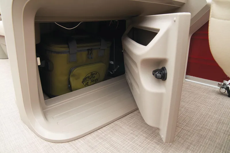 Slide: The Image of Storage compartment on the 2024 Sun Tracker Party Barge 20 DLX pontoon boat. - 31