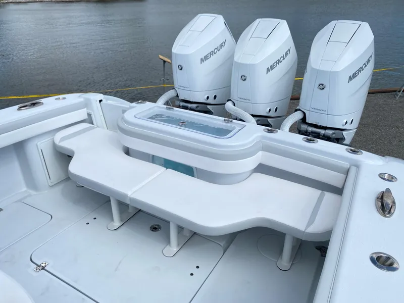 Slide: The Image of 2024 Yellowfin 36 Center Console with triple Mercury engines. - 6
