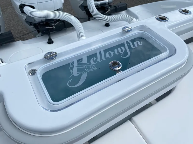 Slide: The Image of 2024 Yellowfin 36 Center Console livewell with logo. - 7