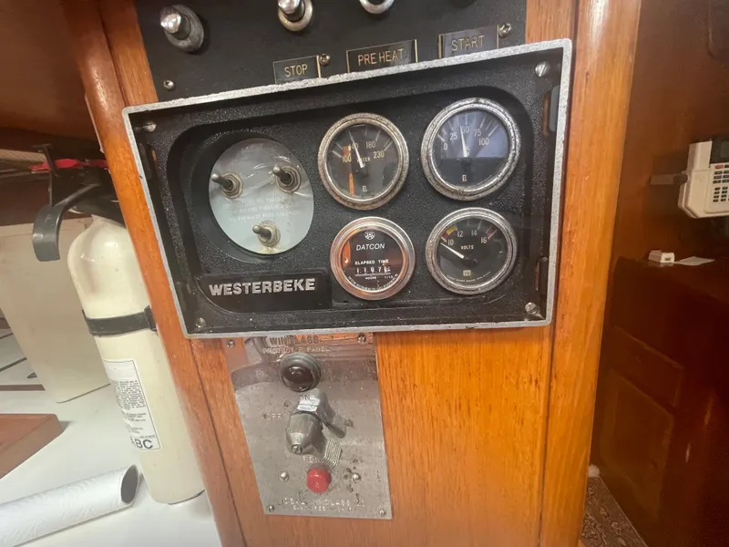 Slide: The Image of Control panel of a 1983 Bristol 45.5 Center Cockpit sailboat. - 25