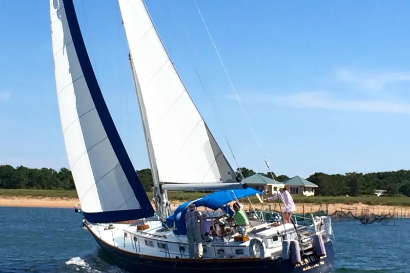 Slide: The Image of 1983 Bristol 45.5 Center Cockpit sailboat cruising on a sunny day. - 41