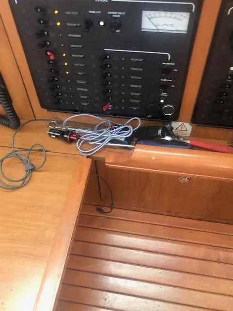 Slide: The Image of Control panel of a 2008 Hunter 41 Deck Salon sailboat. - 6