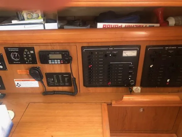 Slide: The Image of Control panel of a 2008 Hunter 41 Deck Salon sailboat. - 9