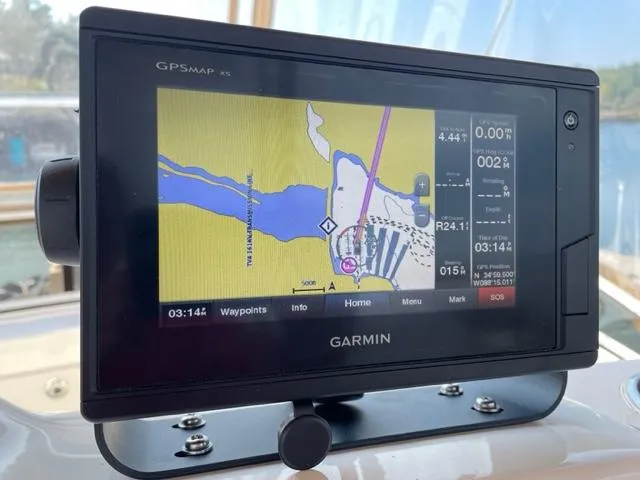 Slide: The Image of Garmin GPSMAP XS on 1999 Silverton 392 Motor Yacht displaying navigation map. - 14