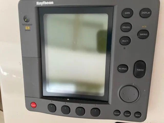 Slide: The Image of Raytheon marine navigation display on 1999 Silverton 392 Motor Yacht. - 15