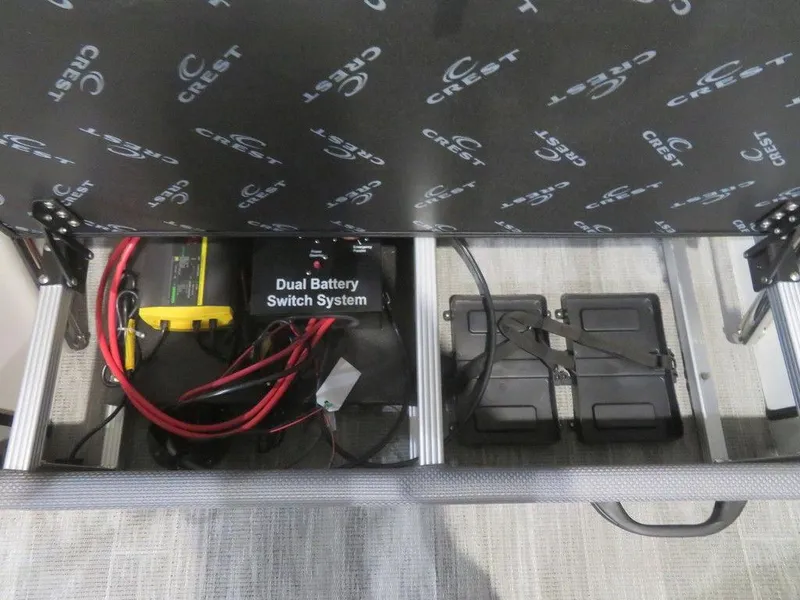 Slide: The Image of 2024 Crest Classic DLX 240 SLSC dual battery switch system. - 12