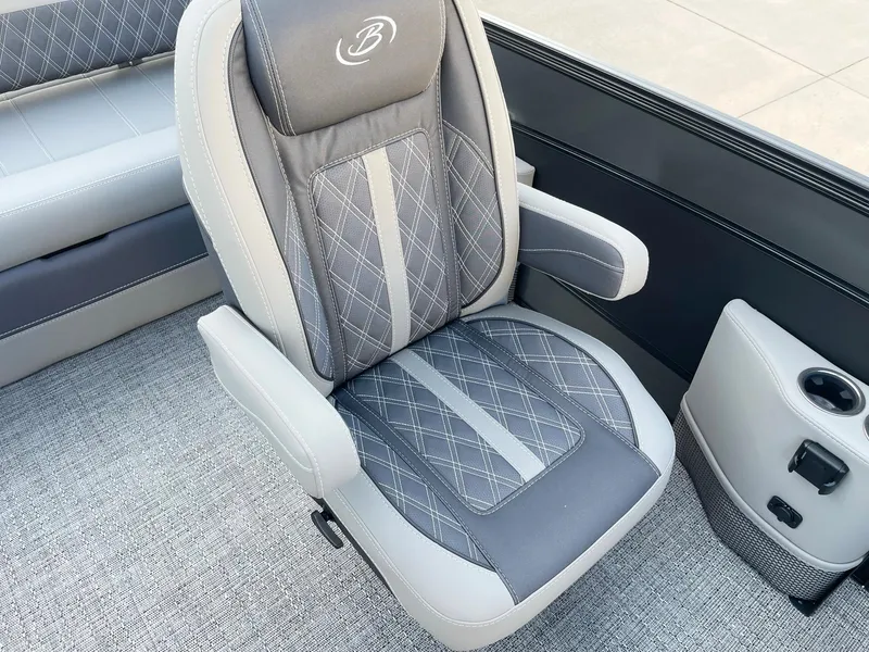 Slide: The Image of 2024 Barletta Lusso 25UCA captain's chair with diamond-stitched upholstery. - 27