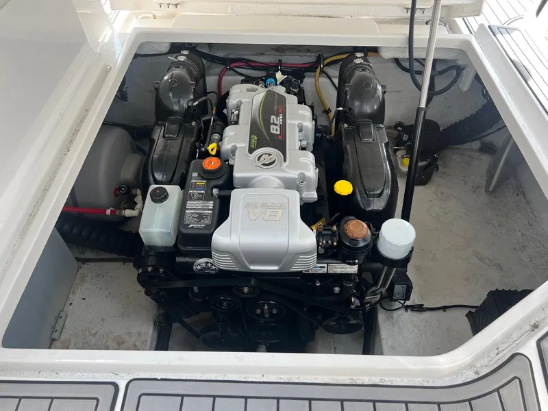 Slide: The Image of Engine compartment of a 2019 Monterey 295 Sport Yacht with a V8 engine. - 7