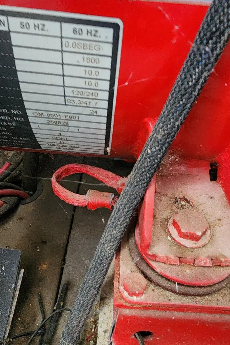 Slide: The Image of Close-up of a 2007 Destination Yachts 16x58 engine component. - 43