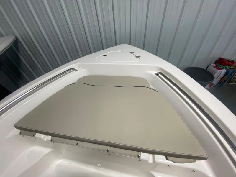 Slide: The Image of 2024 Key West 189 FS boat bow with cushioned seating. - 21