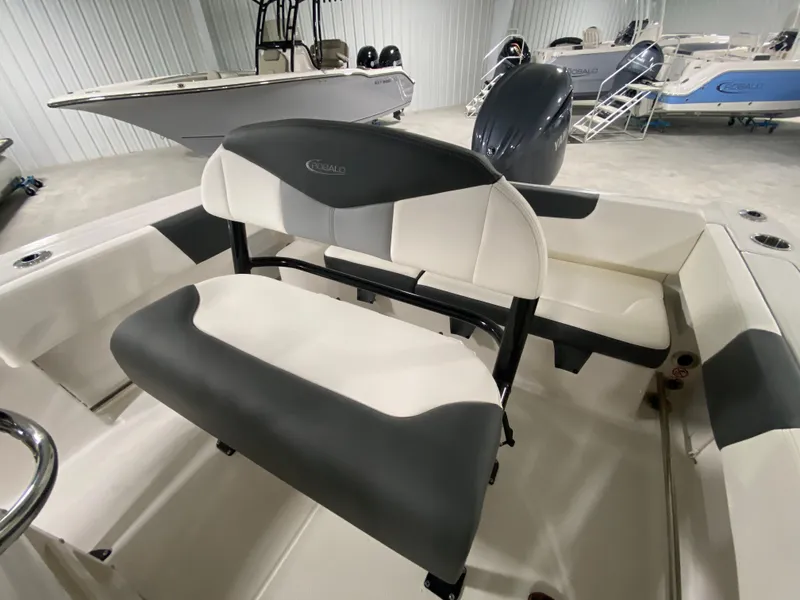 Slide: The Image of 2024 Robalo 202 EXPLORER boat interior with seating and helm. - 11
