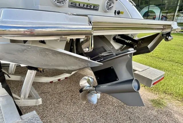 Slide: The Image of 2021 Cobalt R7 Surf boat with sleek design and advanced features. - 10