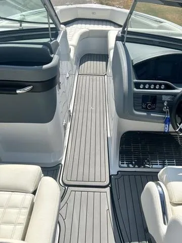 Slide: The Image of 2021 Cobalt R7 Surf boat with white cushioned seating. - 24