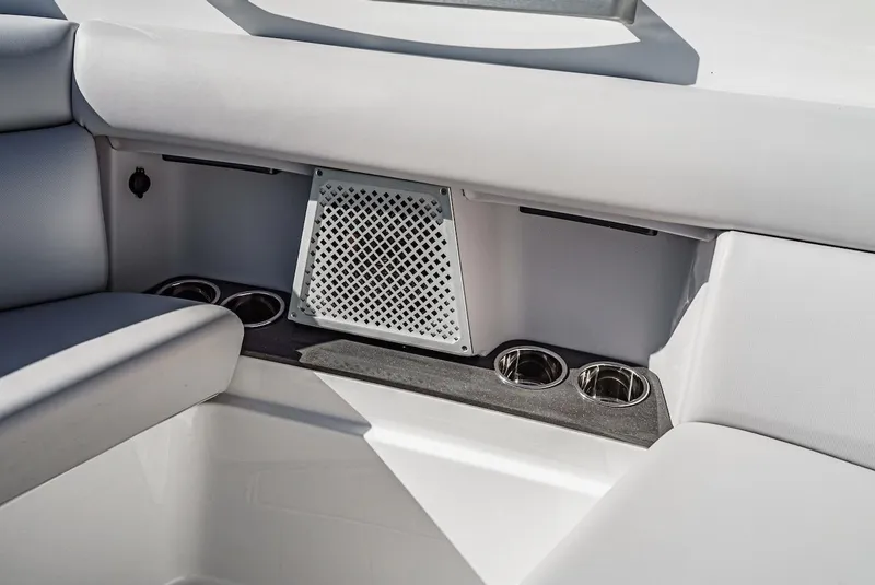 Slide: The Image of Interior seating and cup holders of 2024 Aviara AV 32 boat. - 44