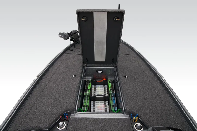 Slide: The Image of 2024 Nitro Z20 Pro boat with open storage compartment. - 21
