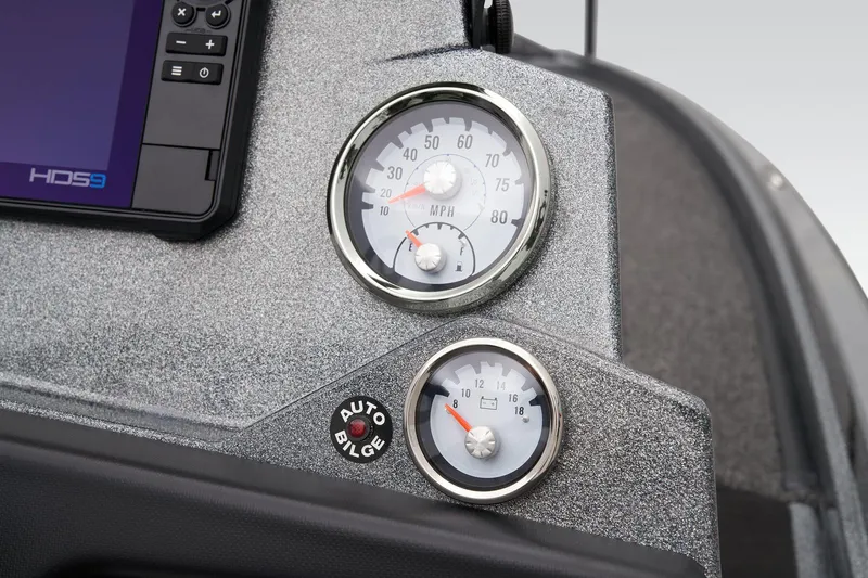 Slide: The Image of Dashboard of 2024 Nitro Z20 Pro boat with speedometer and fuel gauge. - 39