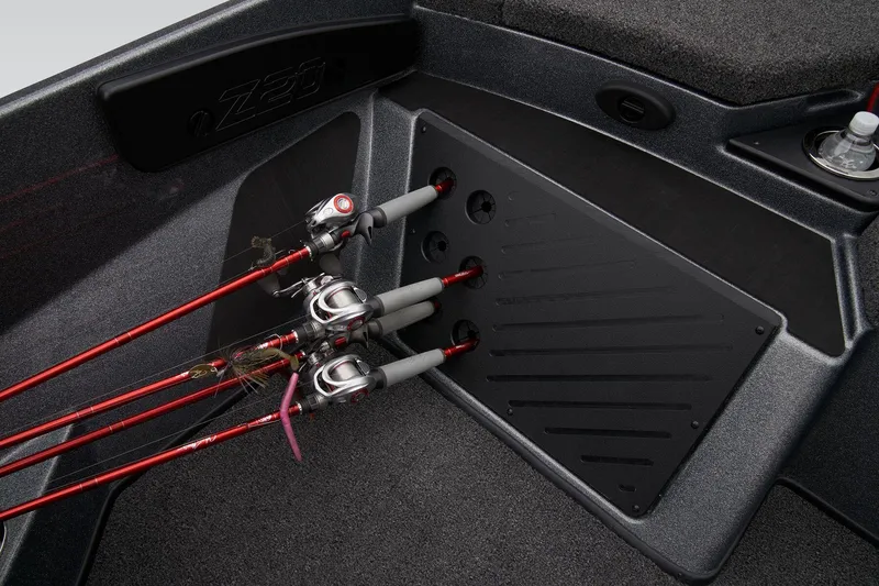 Slide: The Image of 2024 Nitro Z20 Pro fishing rod storage compartment with rods. - 45
