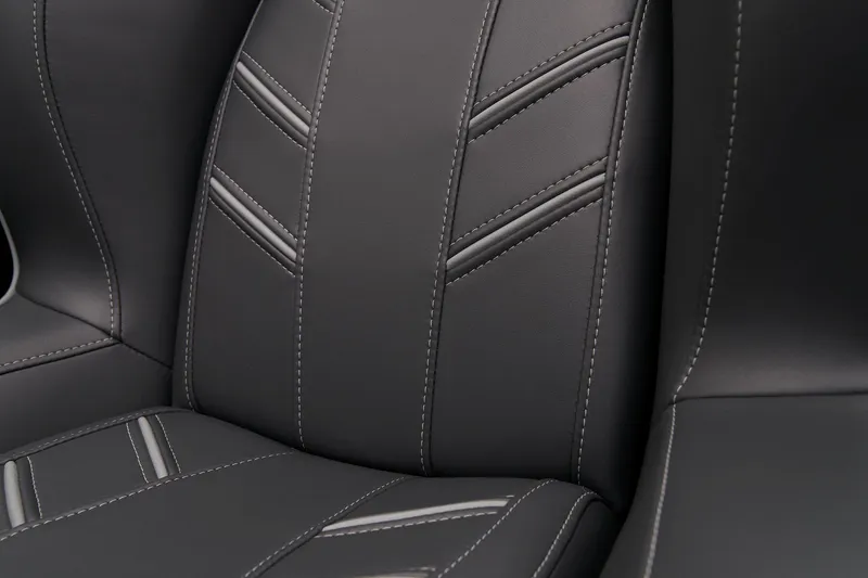 Slide: The Image of Close-up of 2024 Nitro Z20 Pro black leather seat with detailed stitching. - 48