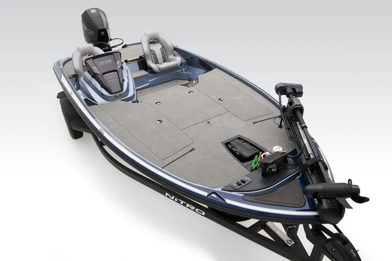 Slide: The Image of 2024 Nitro Z18 Pro fishing boat with spacious deck and advanced features. - 16