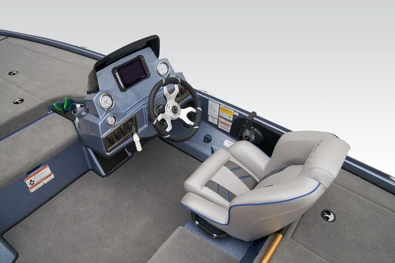 Slide: The Image of 2024 Nitro Z18 Pro boat cockpit with steering wheel and control panel. - 35