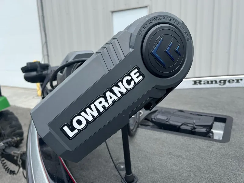 Slide: The Image of Lowrance fish finder on a 2016 Ranger Z520C boat. - 2