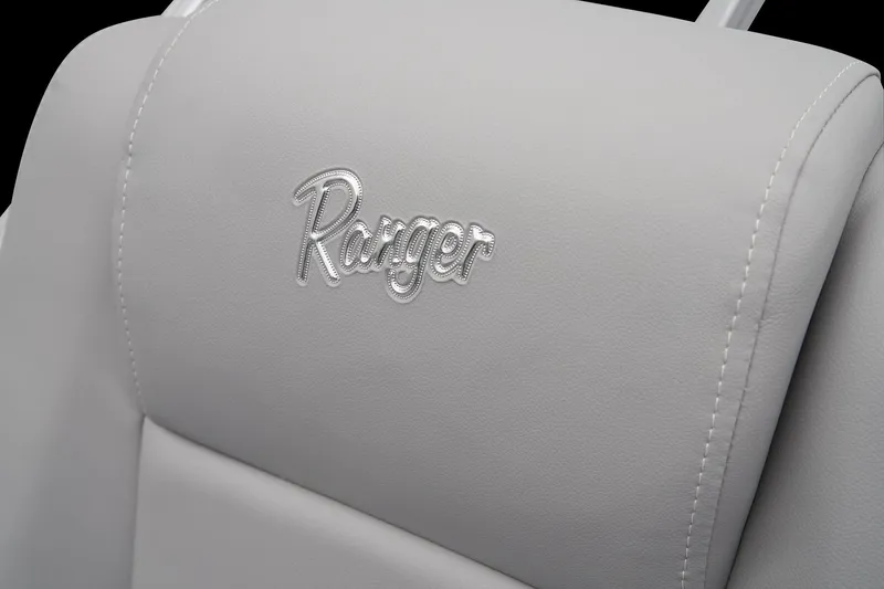 Slide: The Image of 2024 Ranger Reata 223FC boat seat with embroidered logo. - 38