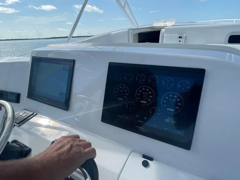 Slide: The Image of Helm of 2001 Intrepid 377 Walkaround with digital displays and steering wheel. - 14