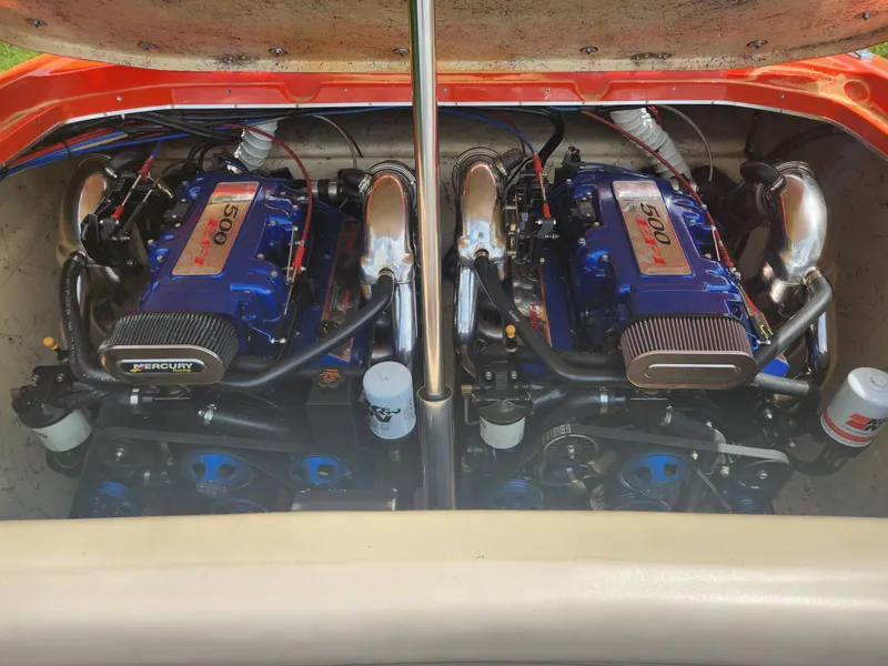 Slide: The Image of Twin engines of a 2004 Eliminator 380 Eagle boat. - 11