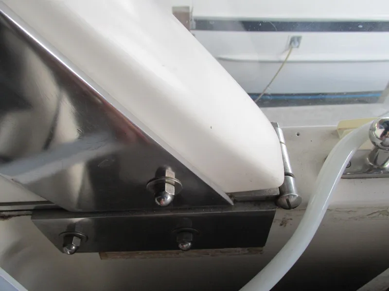 Slide: The Image of Close-up of a 1988 Vista 49 Motor Yacht's metal and plastic components. - 40