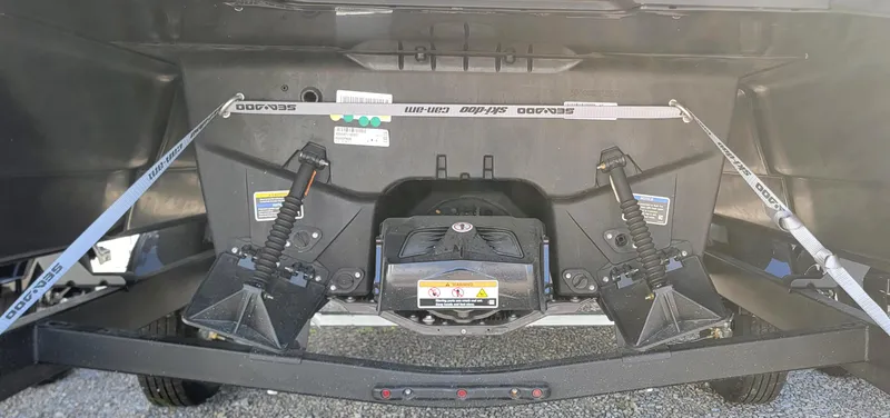 Slide: The Image of 2023 Sea-Doo Switch Sport 21 rear view showing engine and components. - 10