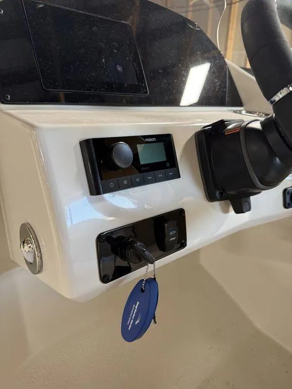 Slide: The Image of 2024 Stingray 192SC dashboard with steering wheel and control panel. - 20