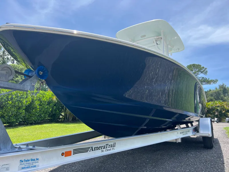 Slide: The Image of 2013 Sportsman 227 MASTERS boat on AmeraTrail trailer, side view. - 4