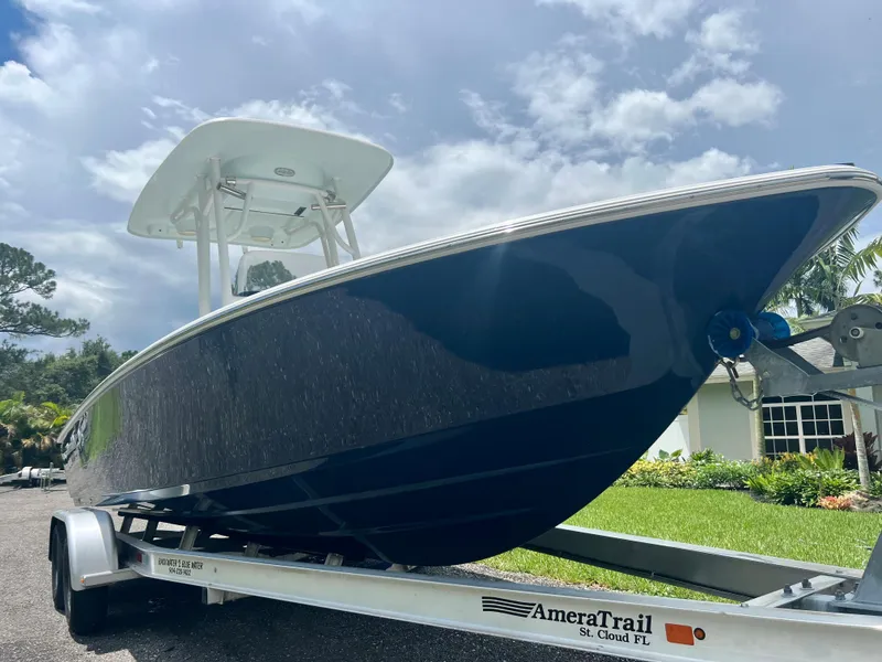 Slide: The Image of 2013 Sportsman 227 MASTERS boat on AmeraTrail trailer, side view. - 7