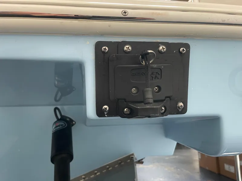 Slide: The Image of 2024 Pursuit S 248 Sport boat transom with Garmin mount. - 20