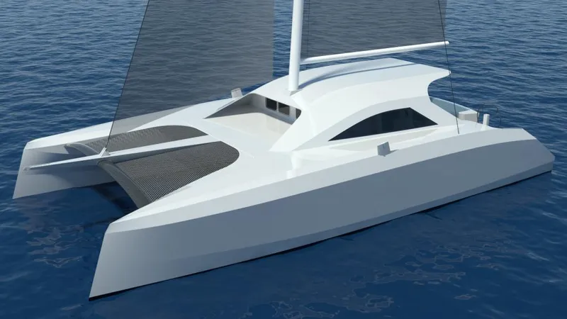 The Image of 2024 Schionning Arrow 1280 S catamaran on open water. - 0