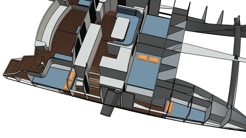 Slide: The Image of 2024 Schionning Arrow 1280 S catamaran interior layout design. - 10