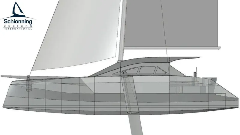 Slide: The Image of 2024 Schionning Arrow 1280 S catamaran design blueprint. - 8