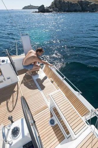 Slide: The Image of 2020 Beneteau 38.1 - Easy access to drop down transom  - 6