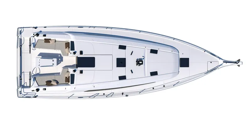 Slide: The Image of Top view of 2026 Beneteau Oceanis 40.1 sailboat, showcasing deck layout and design. - 33