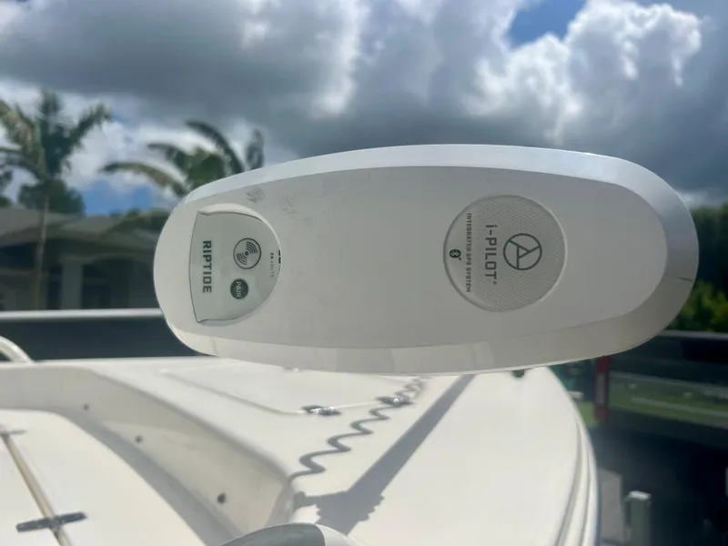 Slide: The Image of Close-up of a 2020 Pathfinder 2200 TRS boat with i-Pilot Riptide trolling motor. - 13