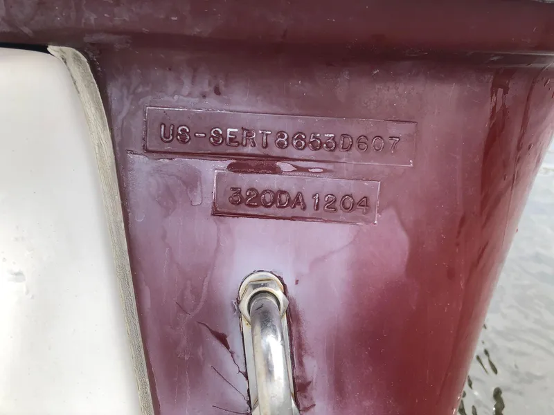 Slide: The Image of Hull identification number on 2007 Sea Ray 320 Sundancer boat. - 20