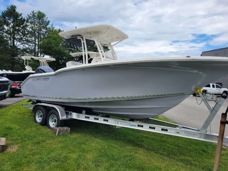 Slide: The Image of 2024 Key West 244 CC boat on trailer, side view. - 3
