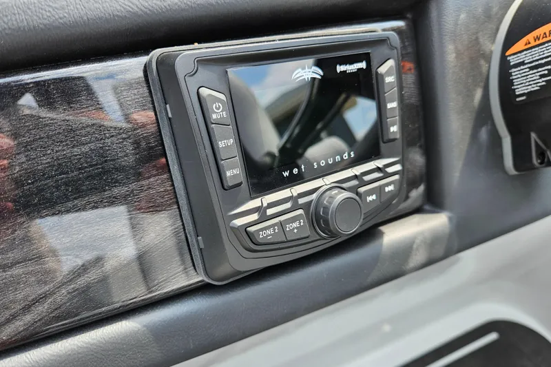 Slide: The Image of 2024 Bentley Pontoons Elite 220 Admiral audio control panel. - 24