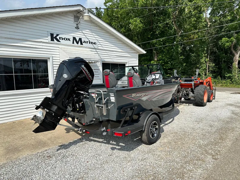 Slide: The Image of 2024 Ranger VS1682WT boat outside Knox Marine dealership. - 2