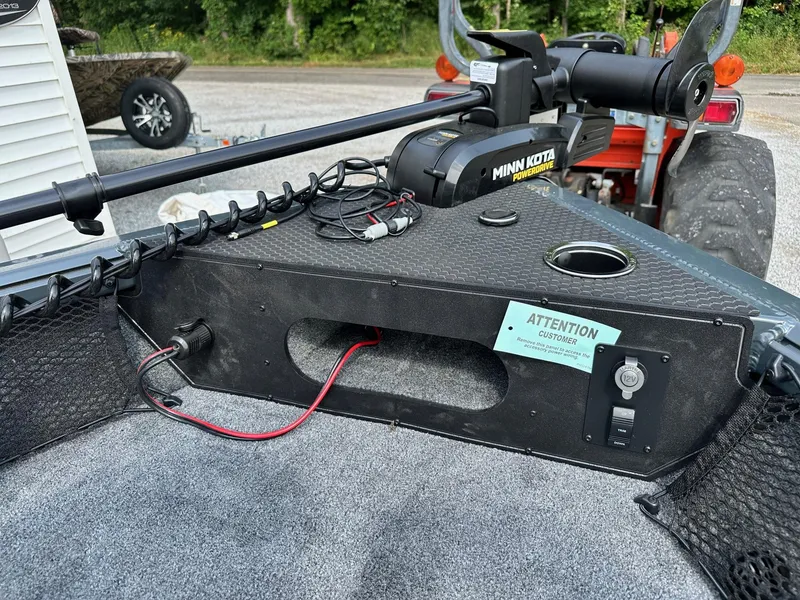 Slide: The Image of 2024 Ranger VS1682WT boat with Minn Kota trolling motor and wiring details. - 5